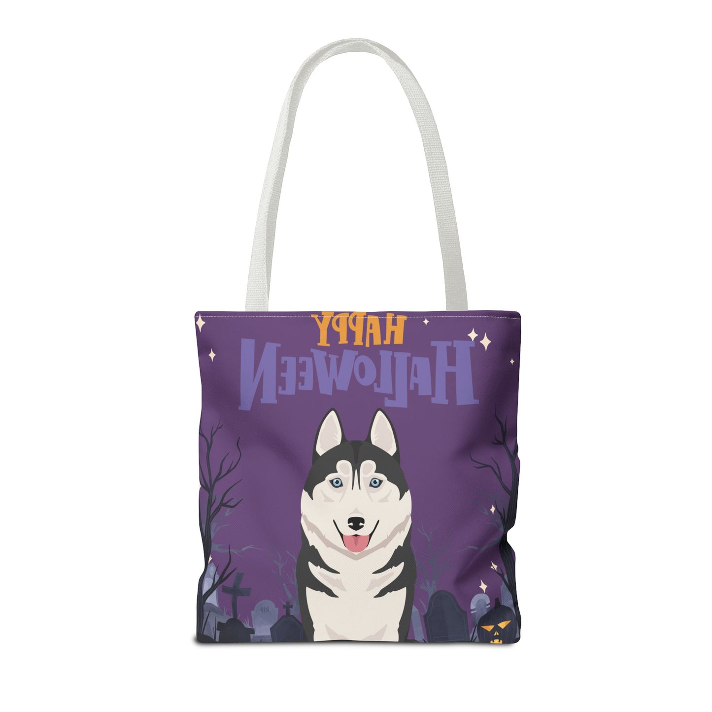 Siberian Husky Dog Happy Halloween Tote Bag 16x16