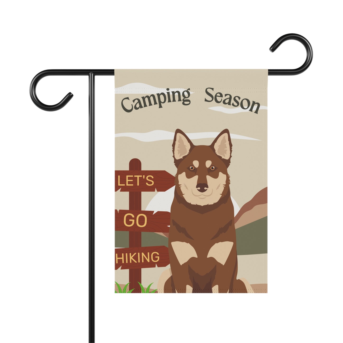Lapponian Dog Camping Garden Flag