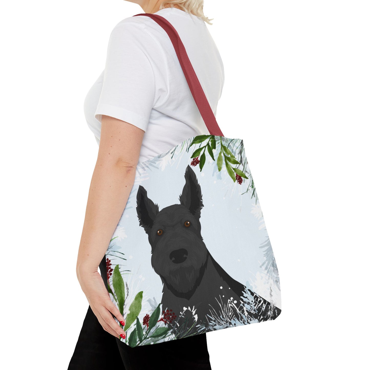 Scottish Terrier Dog Christmas Holiday Tote Bag 16x16