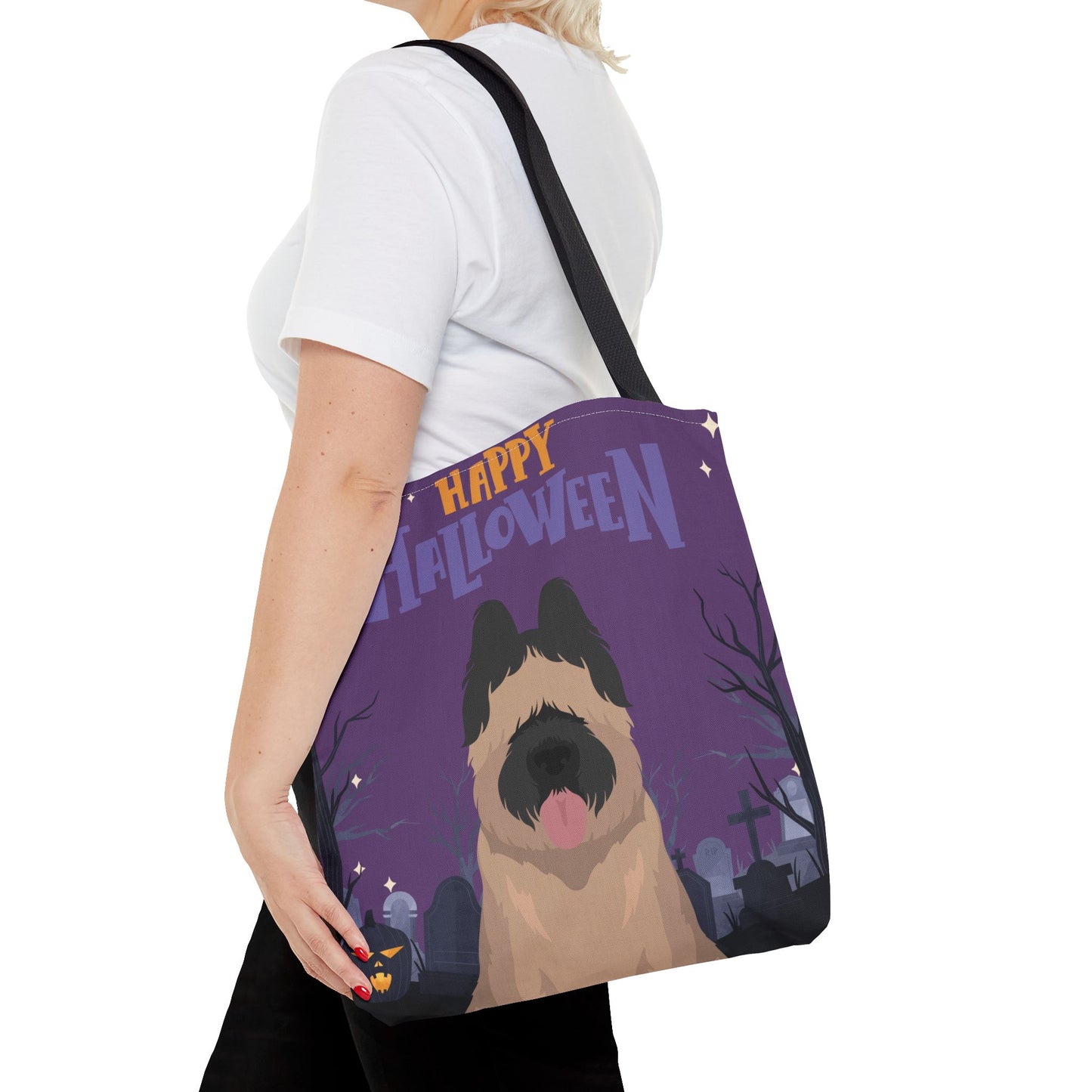 Briard Dog Happy Halloween Tote Bag 16x16
