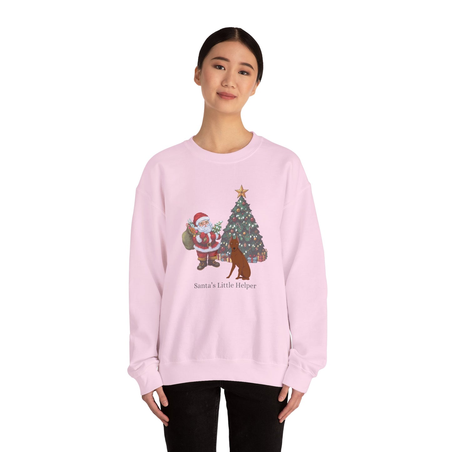 Miniature Pinscher Dog Santa's Little Helper Unisex Heavy Blend Crewneck Sweatshirt