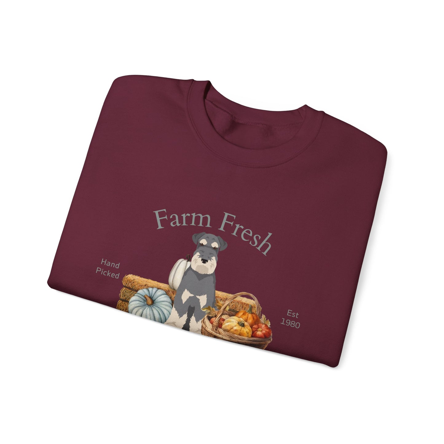 Schnauzer Dog Fall Farm Fresh Unisex Heavy Blend Crewneck Sweatshirt