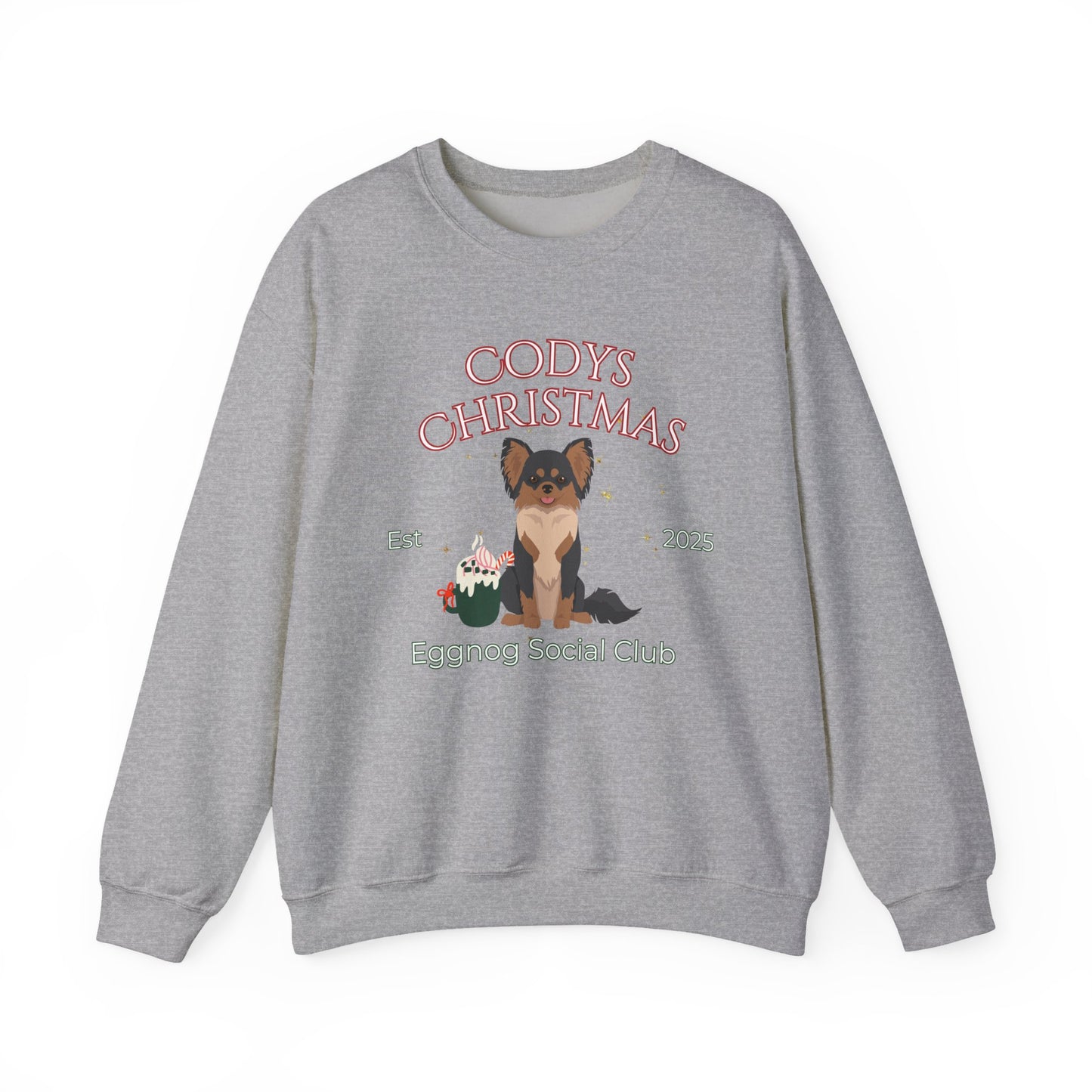Chihuahua Dog Christmas Social Club Unisex Heavy Blend Crewneck Sweatshirt Custom Name