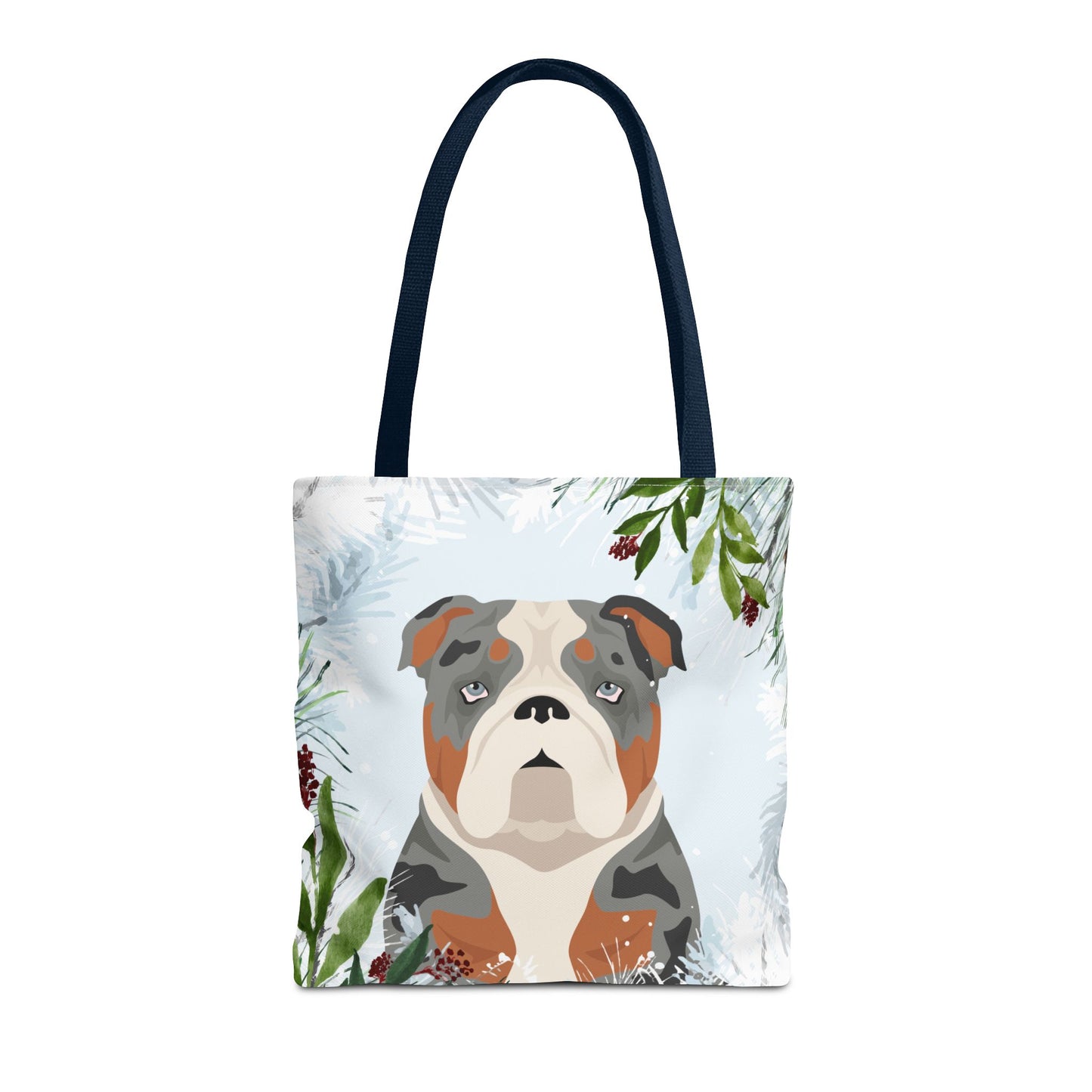 Bulldog Dog Christmas Holiday Tote Bag 16x16