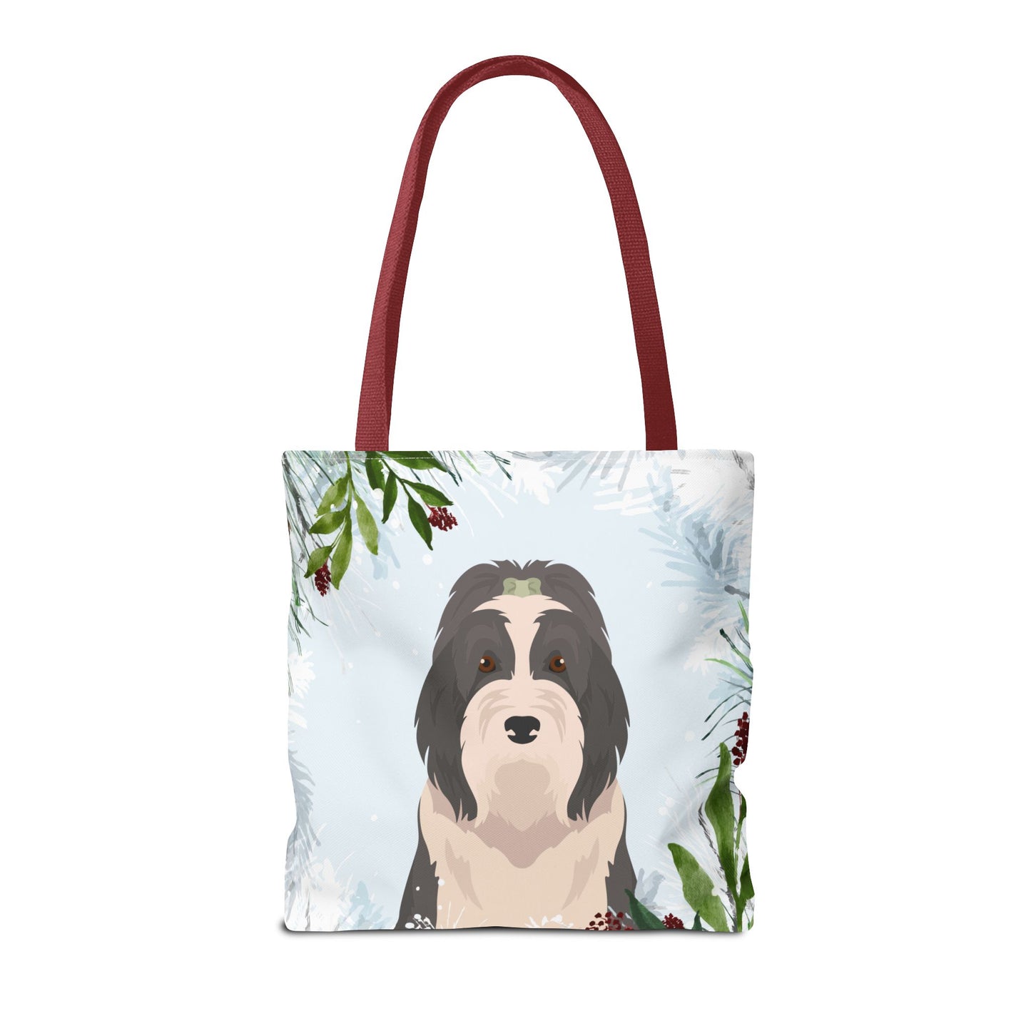 Bearded Collie Dog Christmas Holiday Tote Bag 16x16