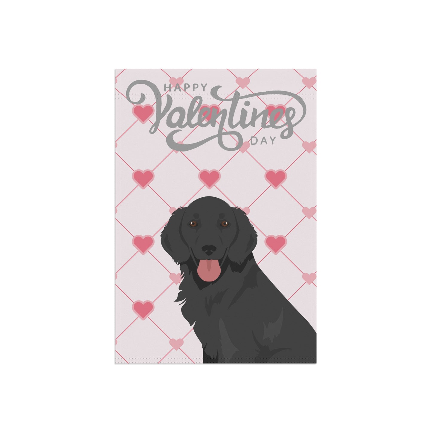 Flat Coated Retriever Dog Valentines Day Garden Flag