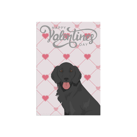 Flat Coated Retriever Dog Valentines Day Garden Flag
