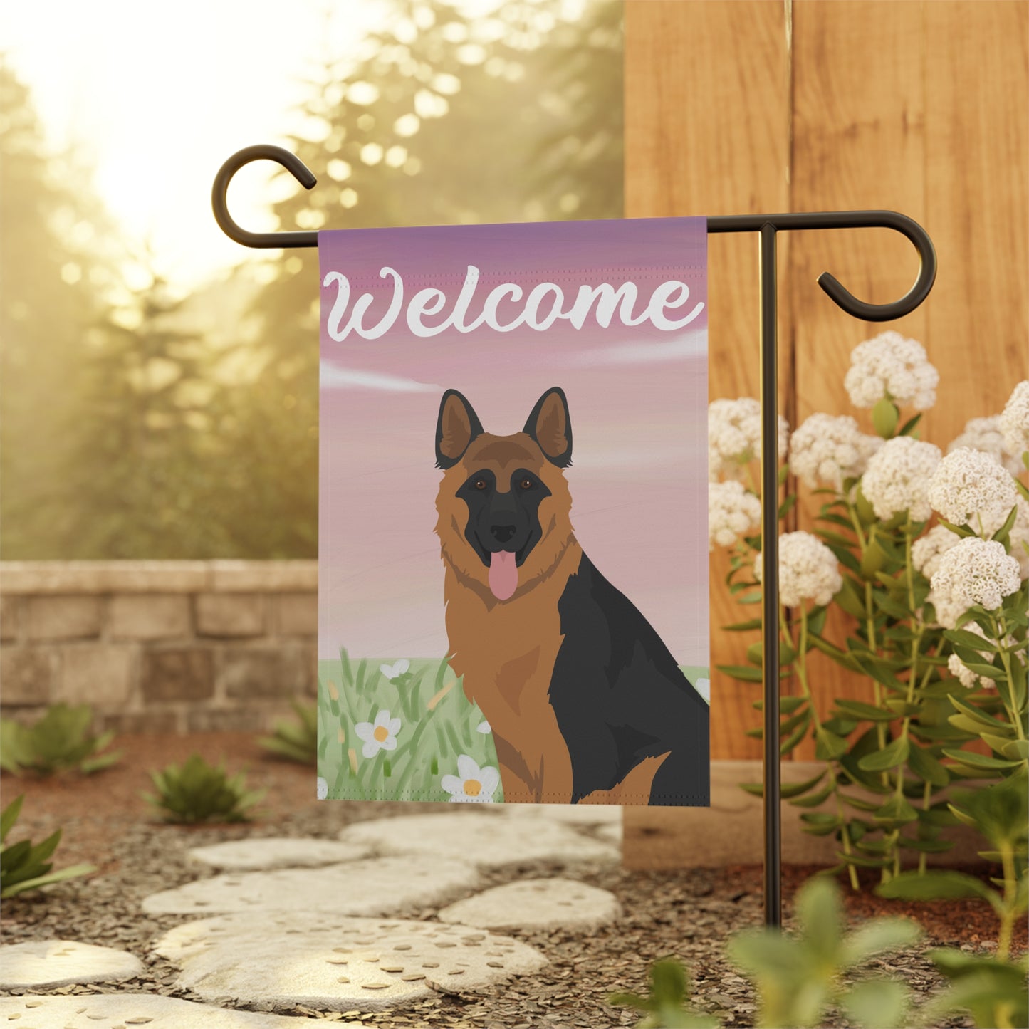 German Shepherd Dog Welcome Garden Flag