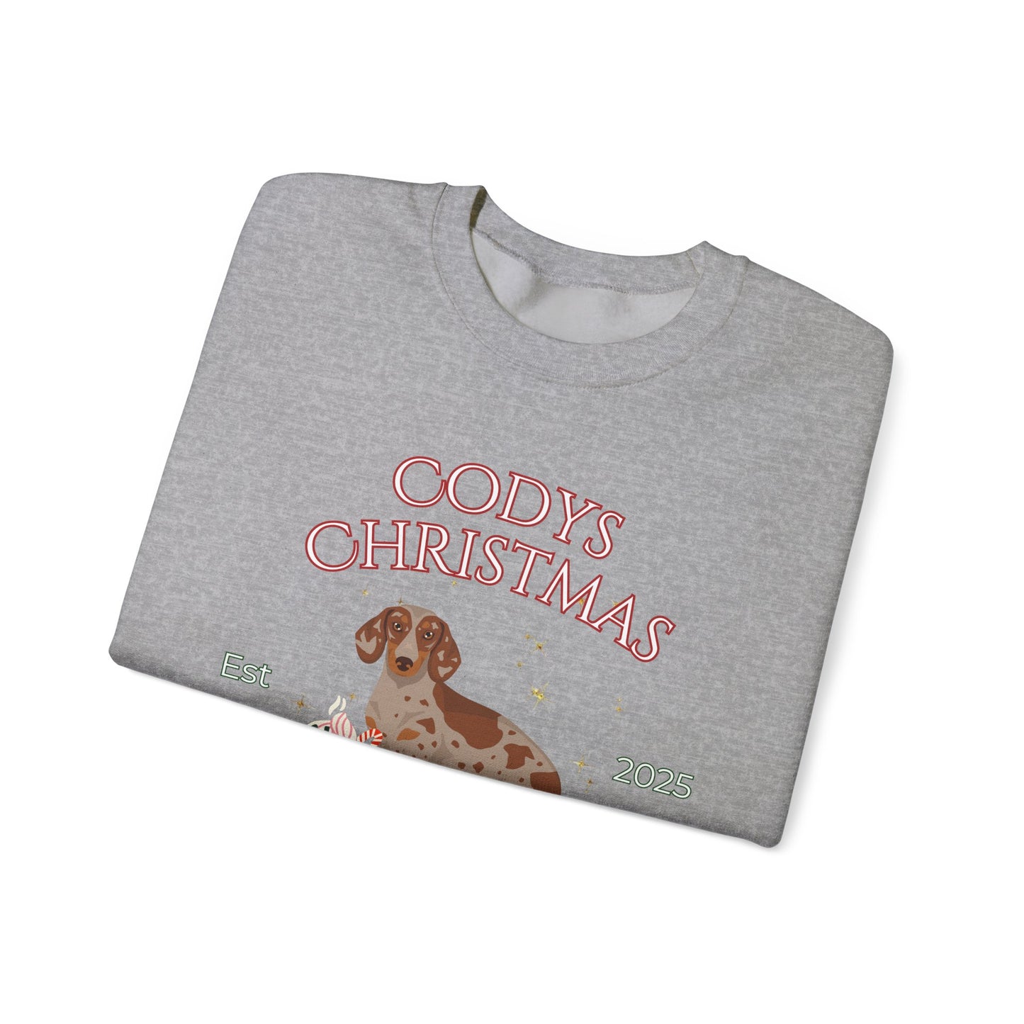 Dachshund Dog Christmas Social Club Unisex Heavy Blend Crewneck Sweatshirt Custom Name