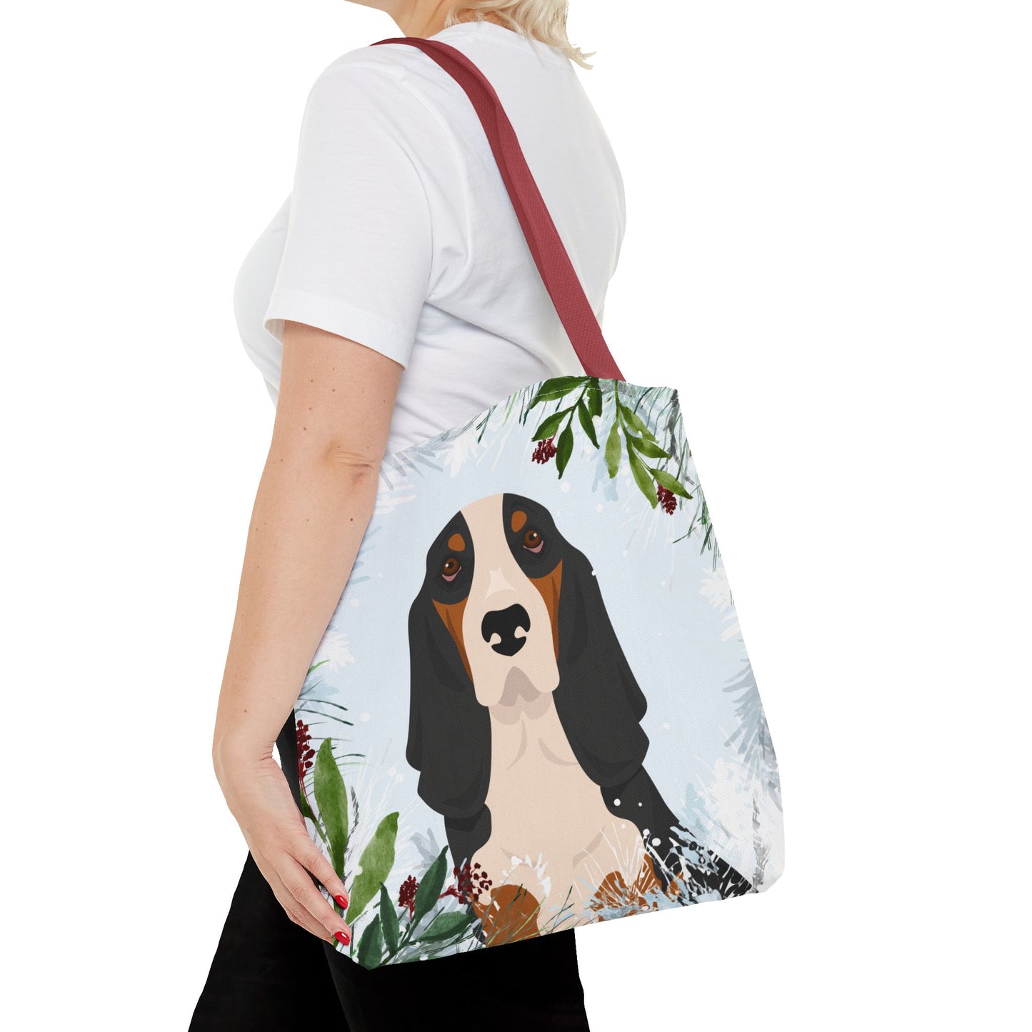 Basset Hound Dog Christmas Holiday Tote Bag 16x16