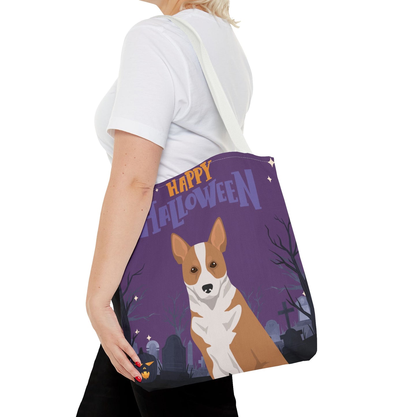 Canaan Dog Dog Happy Halloween Tote Bag 16x16