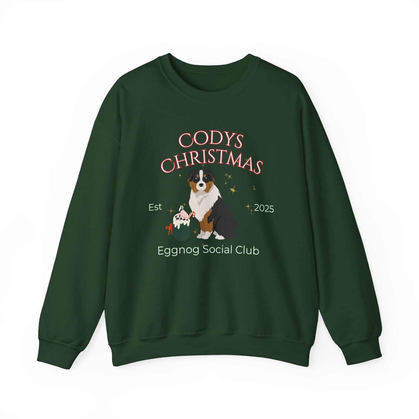Australian Shepherd Dog Christmas Social Club Unisex Heavy Blend Crewneck Sweatshirt Custom Name