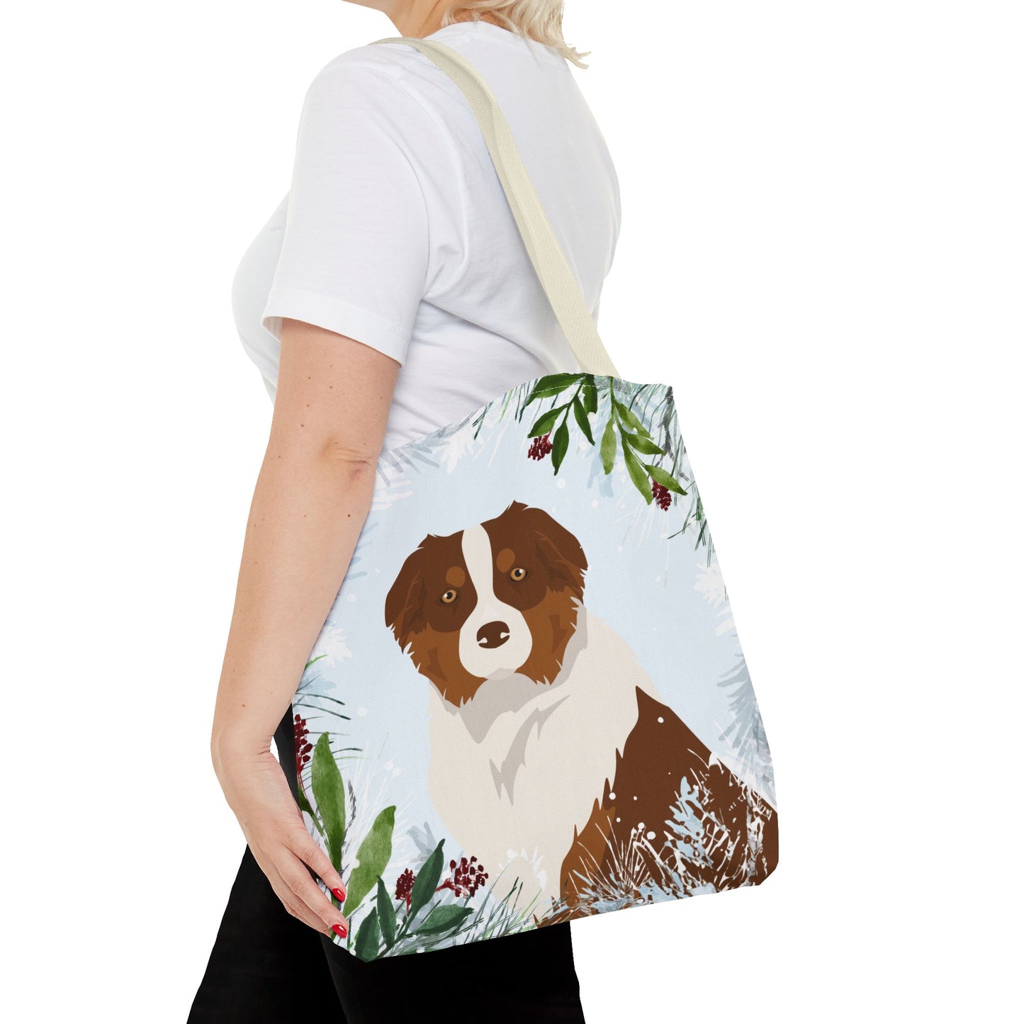 Australian Shepherd Dog Christmas Holiday Tote Bag 16x16