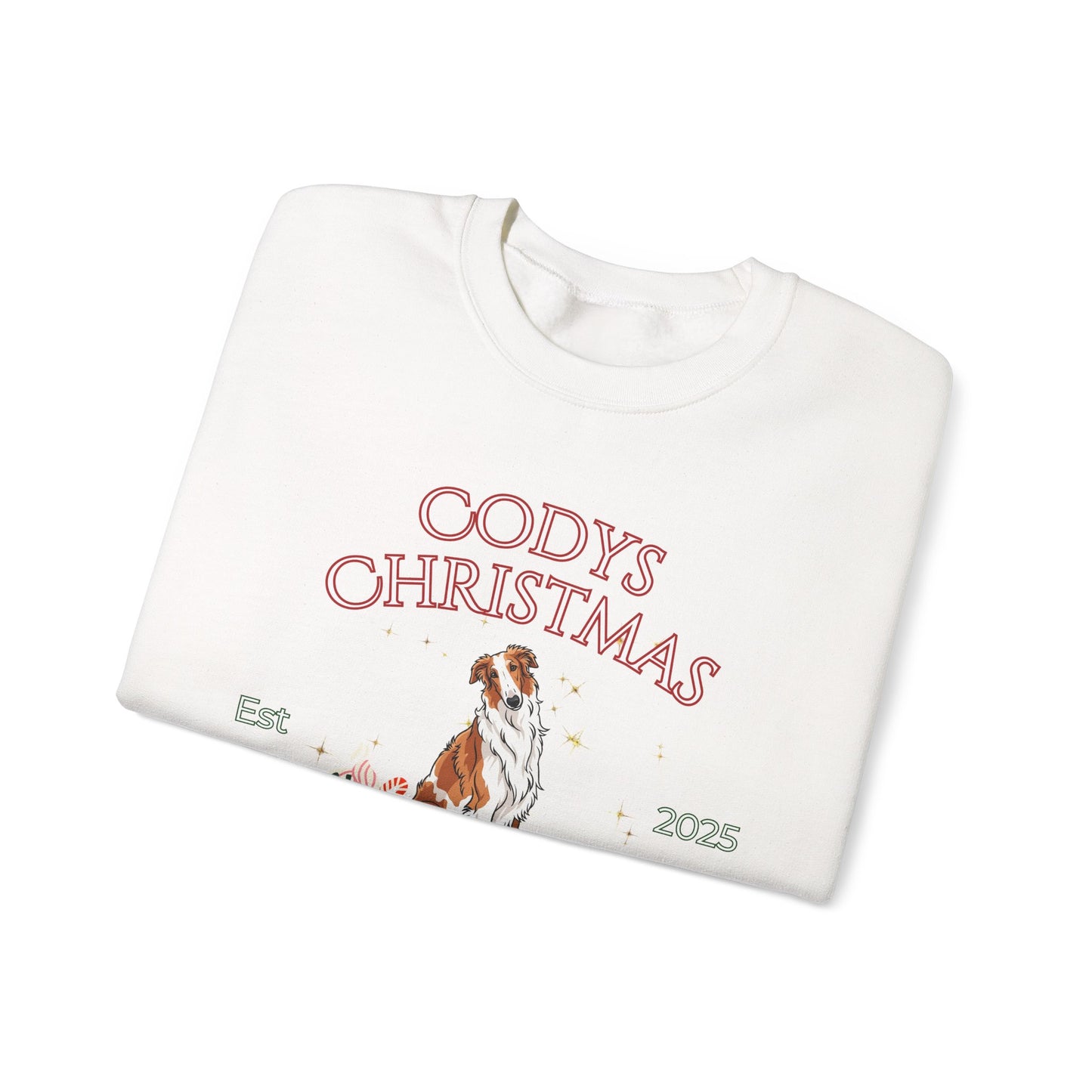 Borzoi Dog Christmas Social Club Unisex Heavy Blend Crewneck Sweatshirt Custom Name