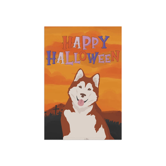 Alaskan Malamute Dog Halloween Garden Flag