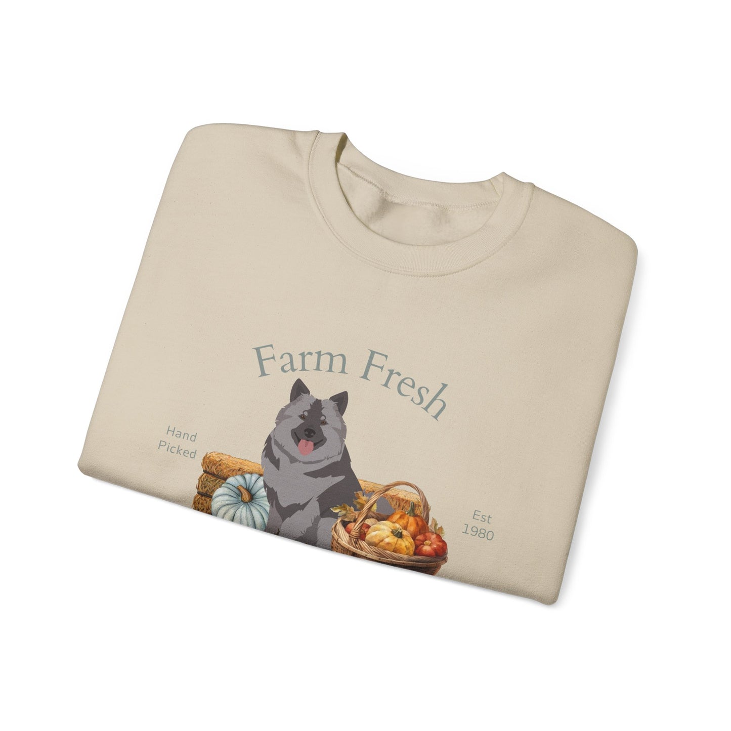 Keeshond Dog Fall Farm Fresh Unisex Heavy Blend Crewneck Sweatshirt