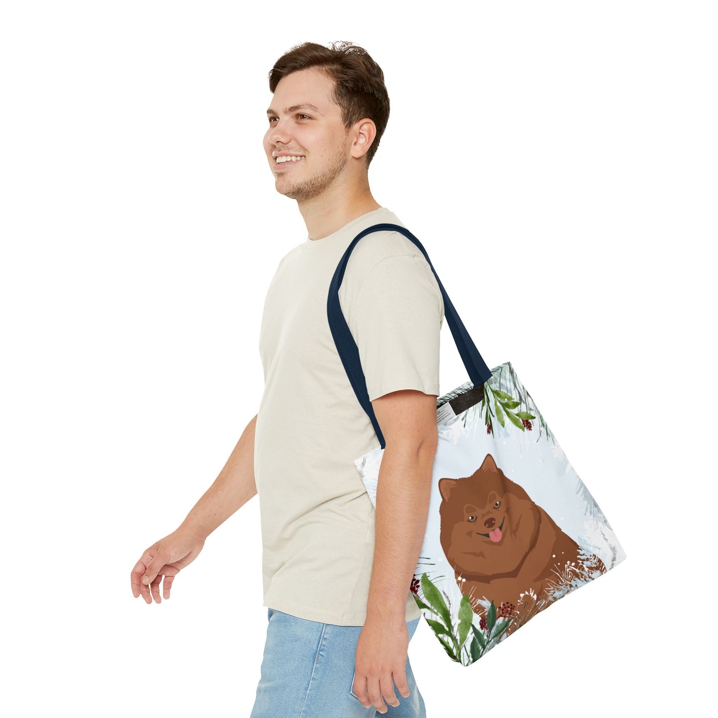 Pomeranian Dog Christmas Holiday Tote Bag 16x16