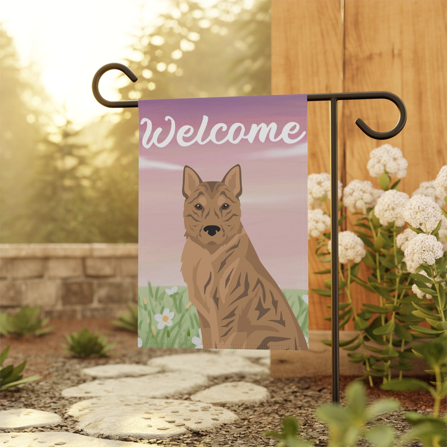 Korean Jindo Dog Welcome Garden Flag
