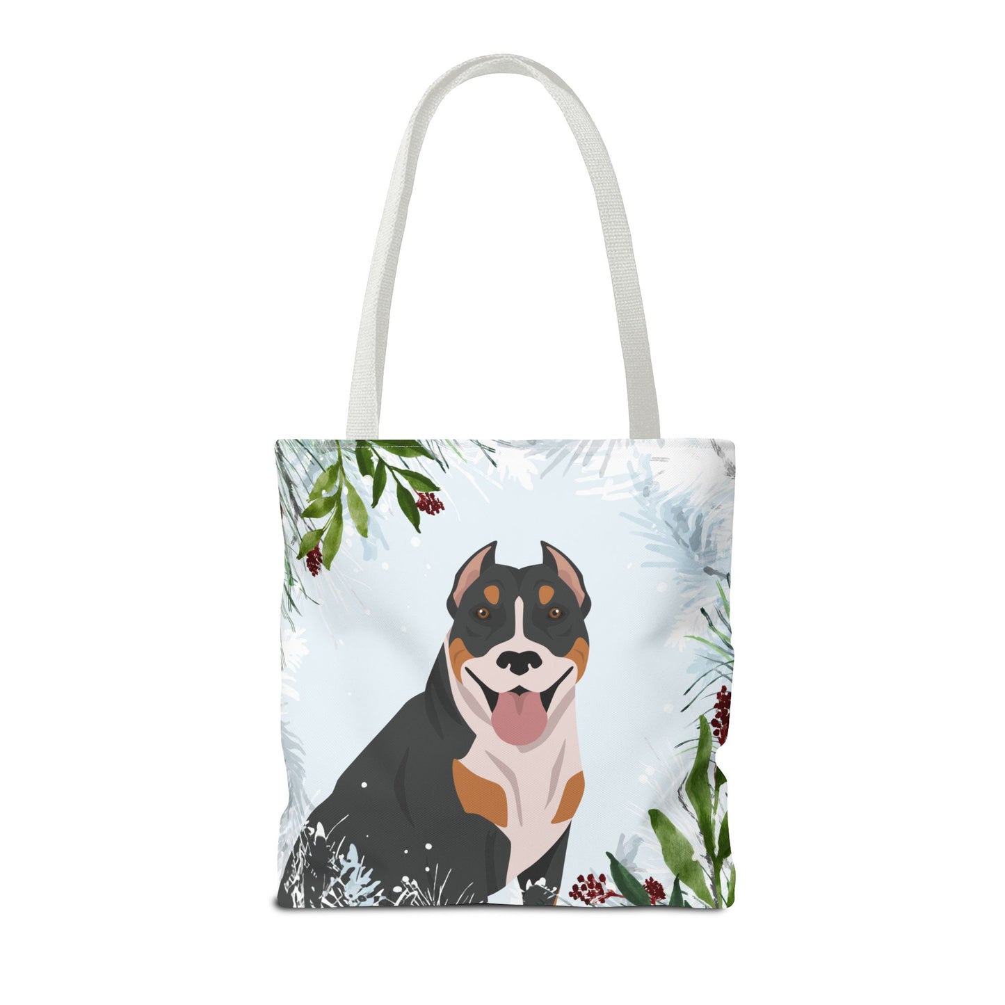 Pit Bull Dog Christmas Holiday Tote Bag 16x16