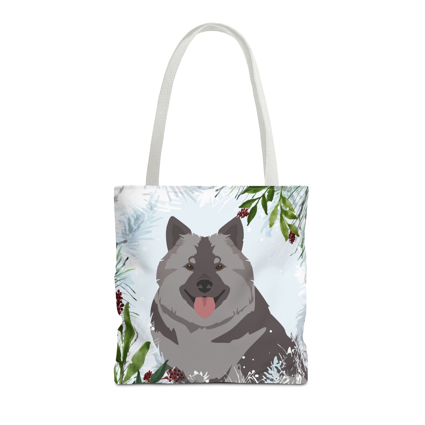 Keeshond Dog Christmas Holiday Tote Bag 16x16