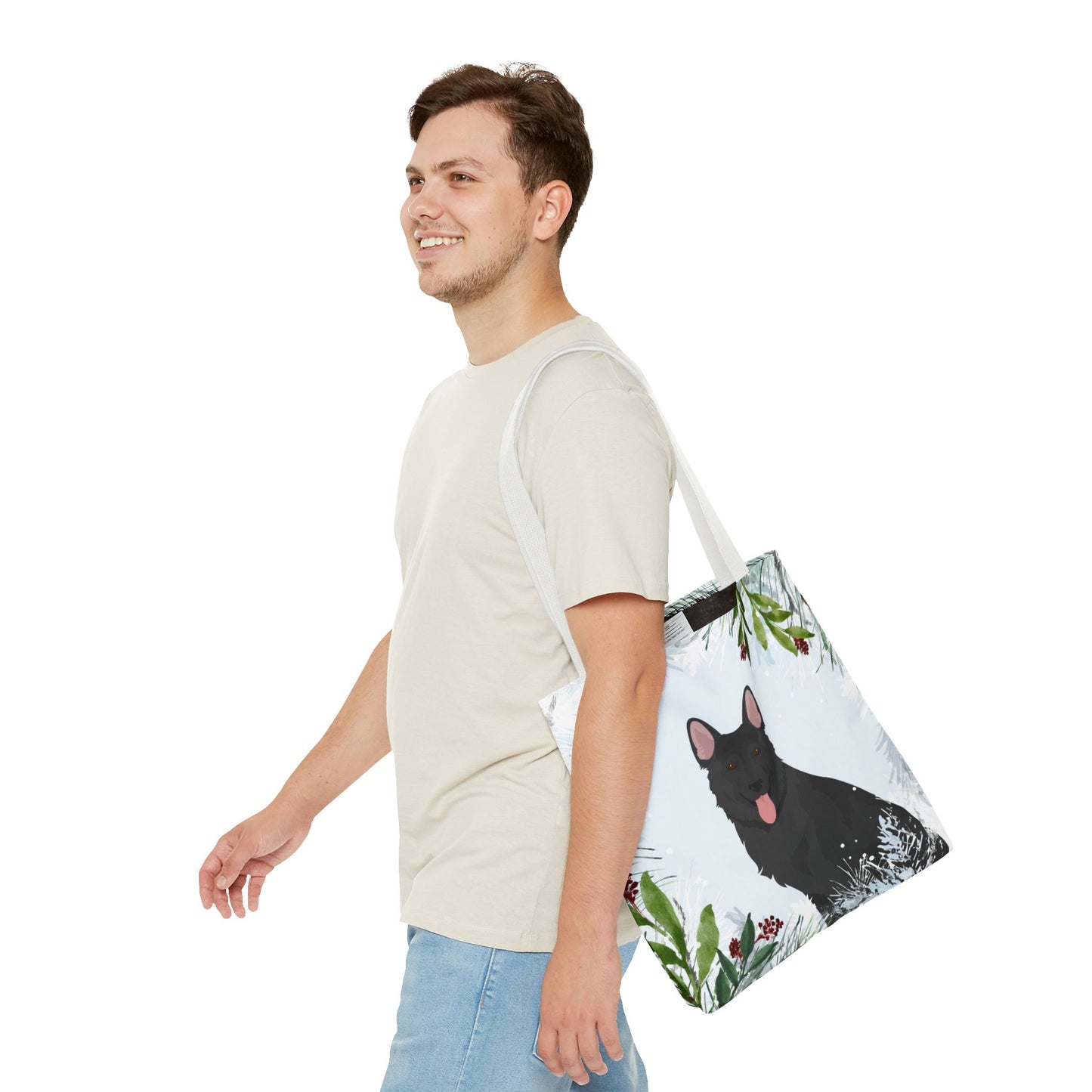 German Shepherd Dog Christmas Holiday Tote Bag 16x16