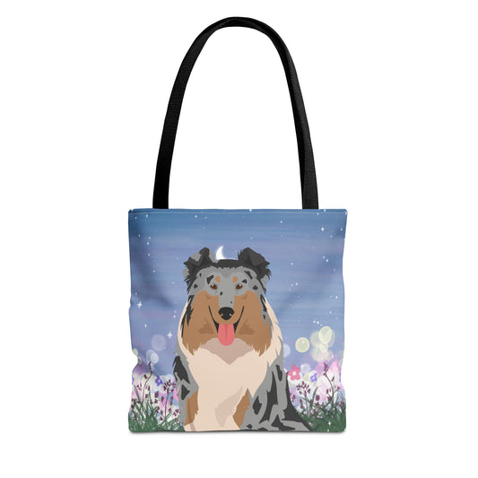 Collie Dog Tote Bag 13x13