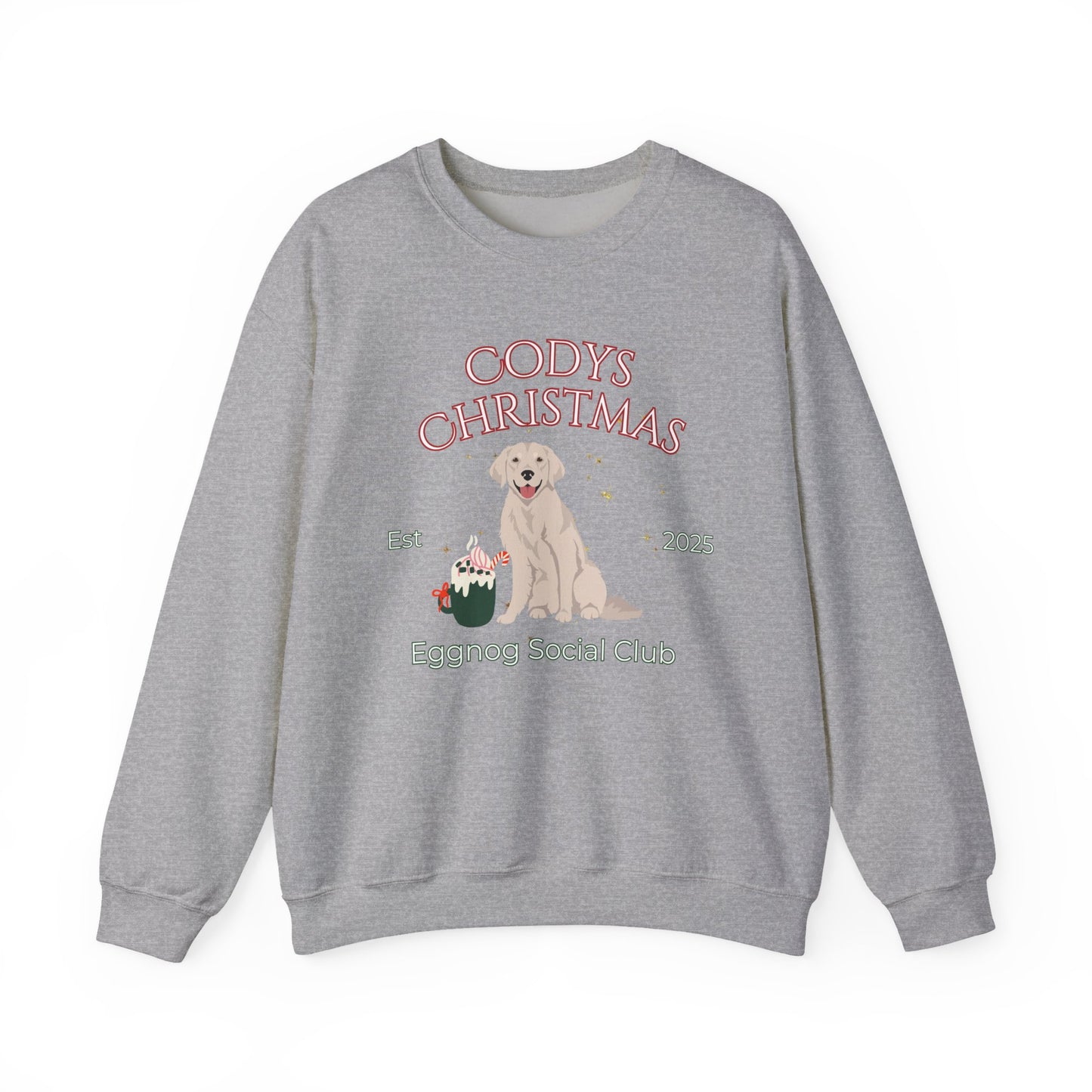 Golden Retriever Dog Christmas Social Club Unisex Heavy Blend Crewneck Sweatshirt Custom Name