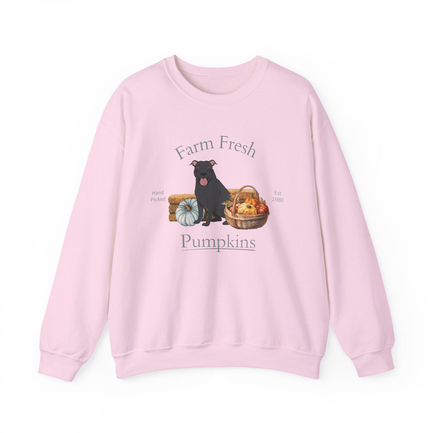 Pit Bull Terrier Dog Fall Farm Fresh Unisex Heavy Blend Crewneck Sweatshirt