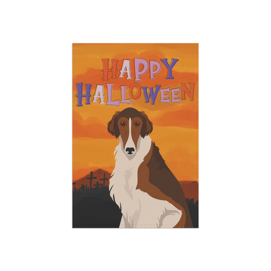 Borzoi Dog Halloween Garden Flag