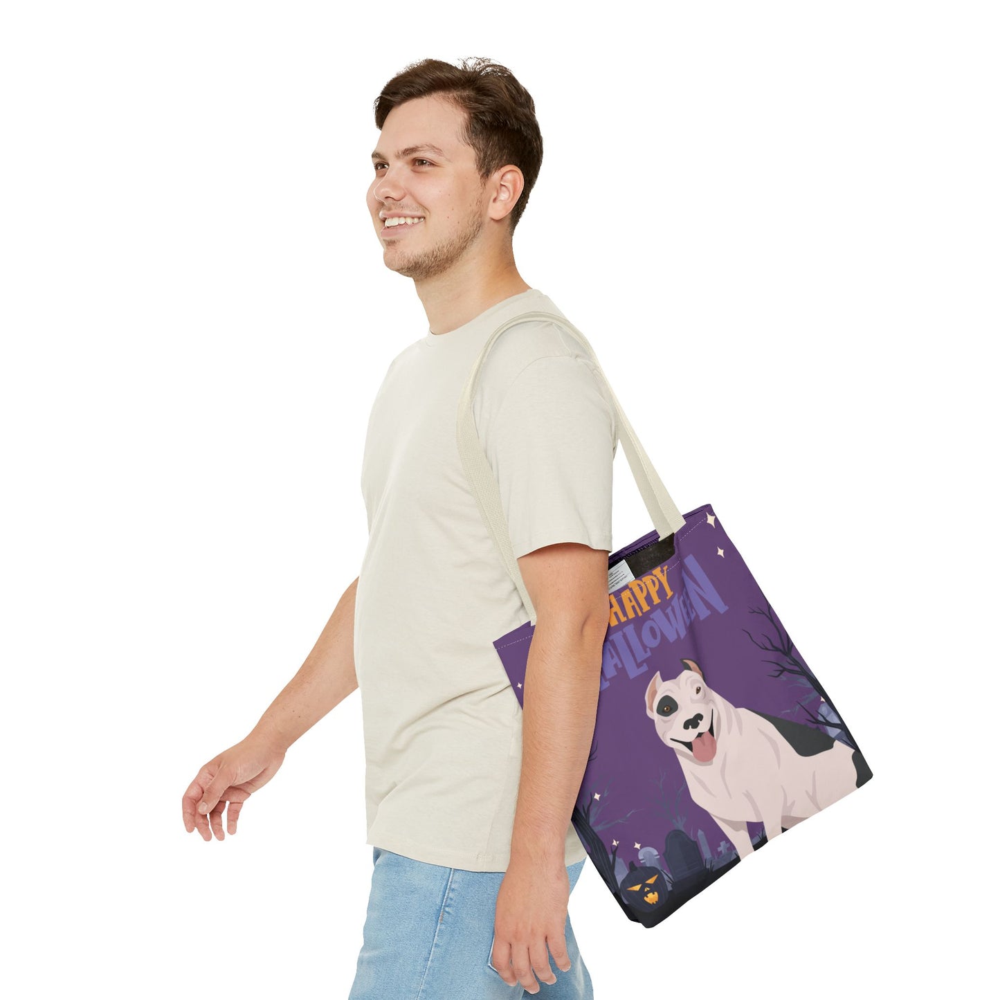 Pit Bull Dog Happy Halloween Tote Bag 16x16