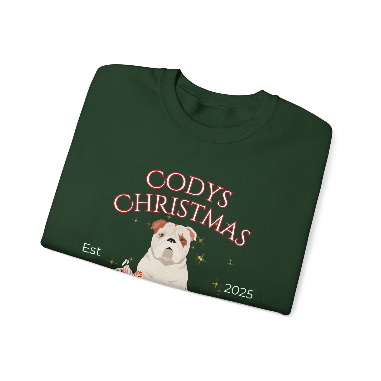 Bulldog Dog Christmas Social Club Unisex Heavy Blend Crewneck Sweatshirt Custom Name
