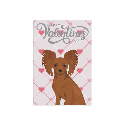 Russian Toy Dog Valentines Day Garden Flag