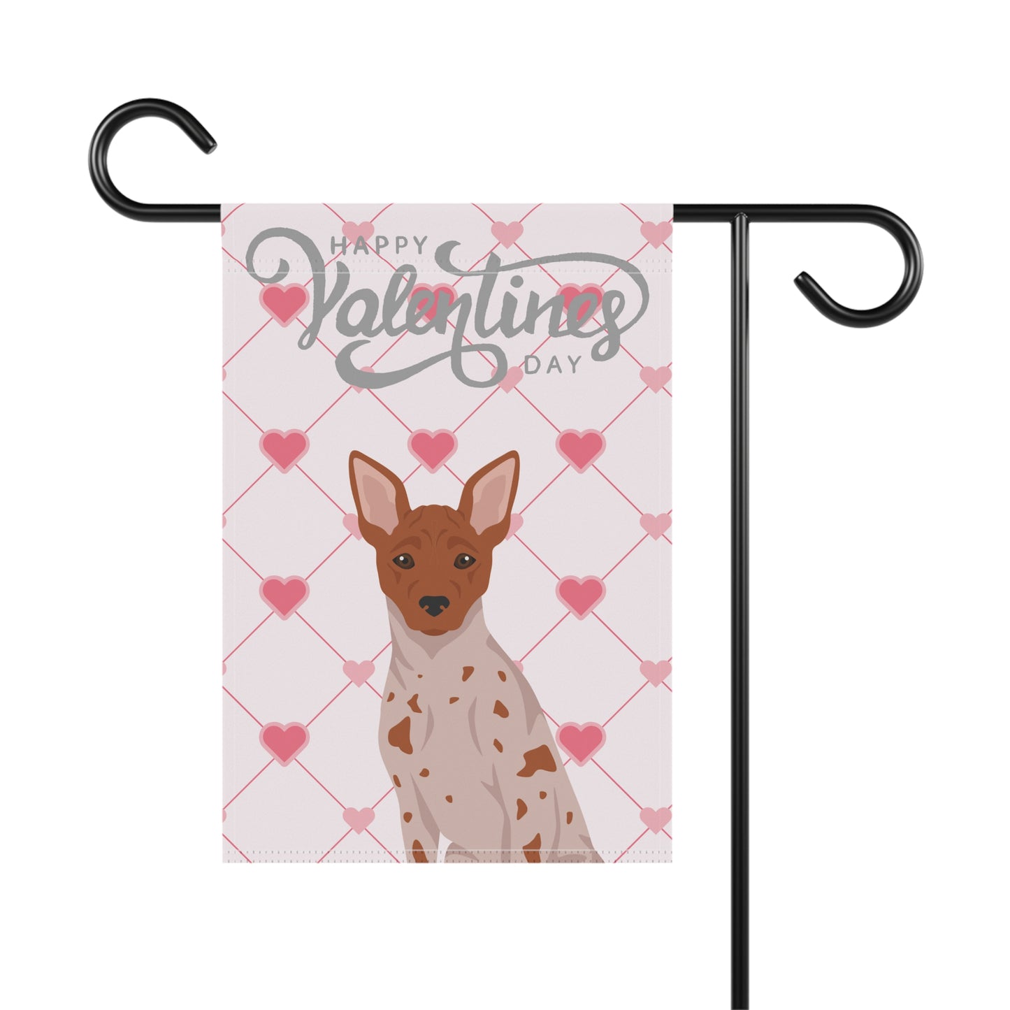 American Hairless Terrier Dog Valentines Day Garden Flag