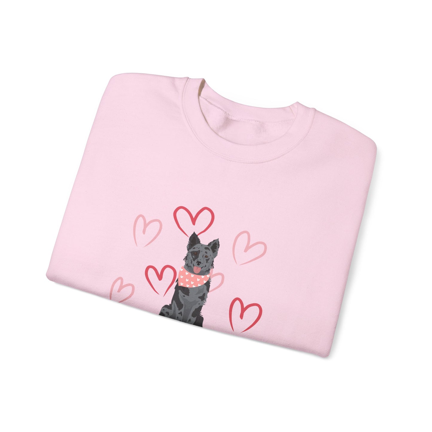 Mudi Dog Valentines Day Unisex Heavy Blend Crewneck Sweatshirt