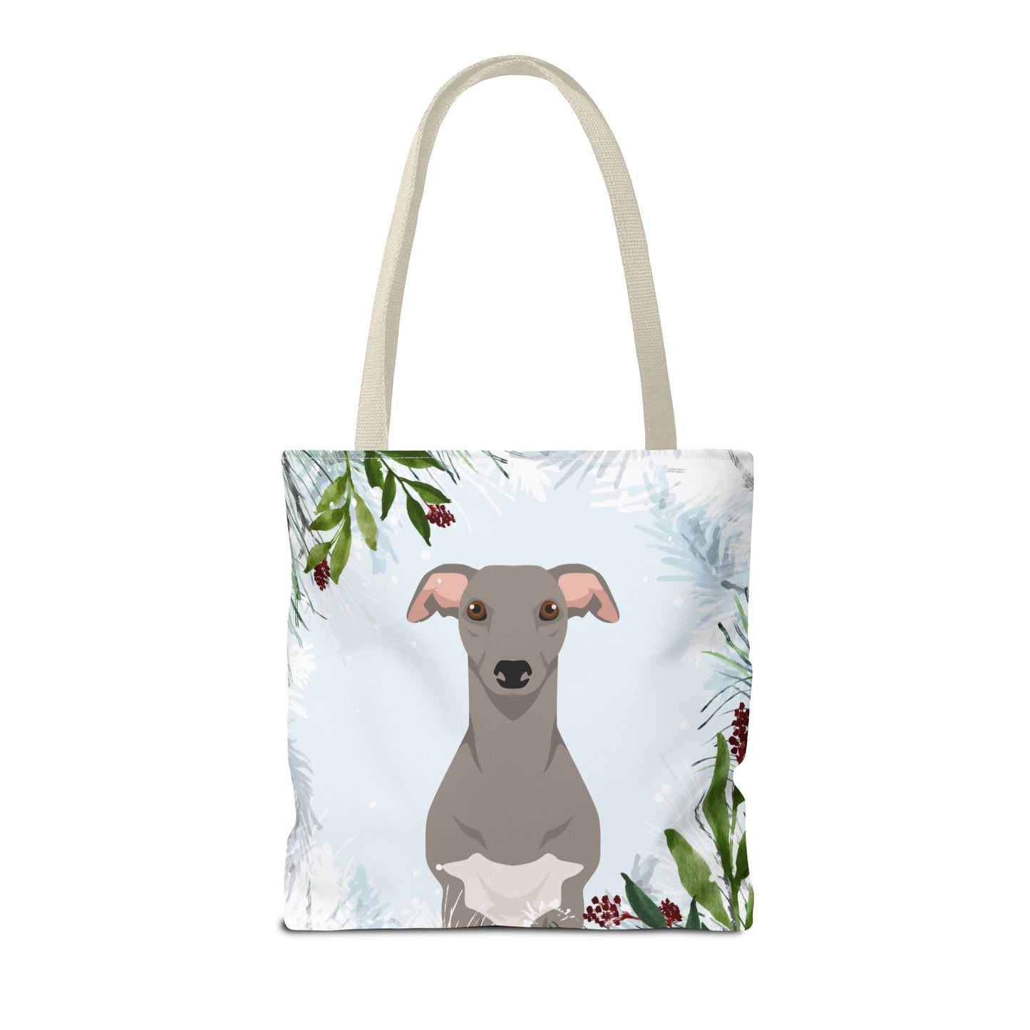 Whippet Dog Christmas Holiday Tote Bag 16x16