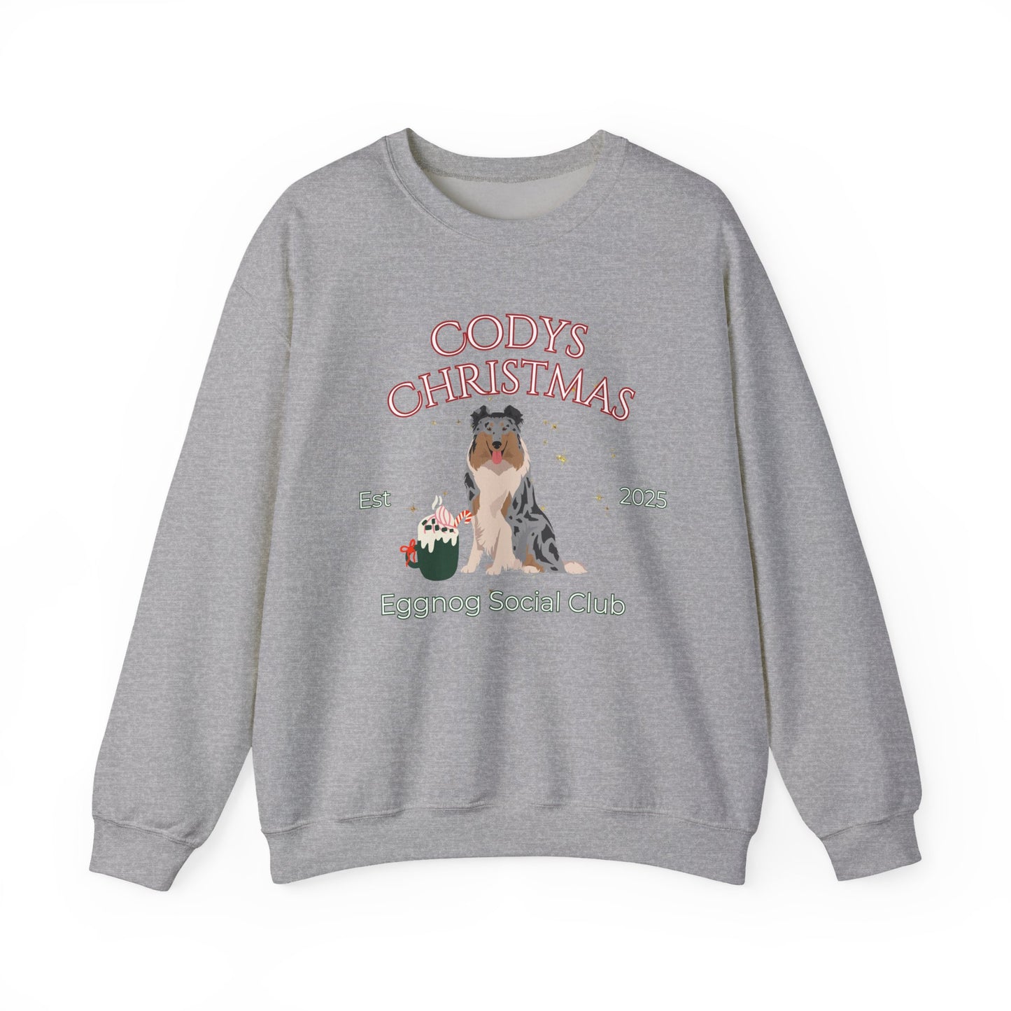 Collie Dog Christmas Social Club Unisex Heavy Blend Crewneck Sweatshirt Custom Name