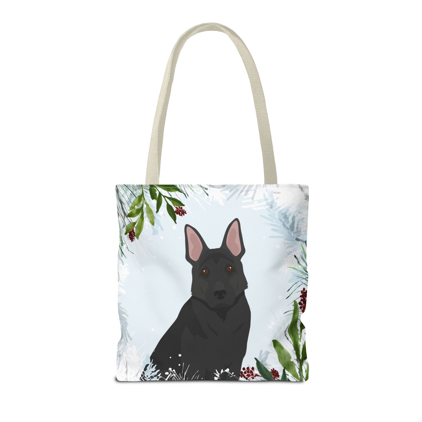 German Shepherd Dog Christmas Holiday Tote Bag 16x16