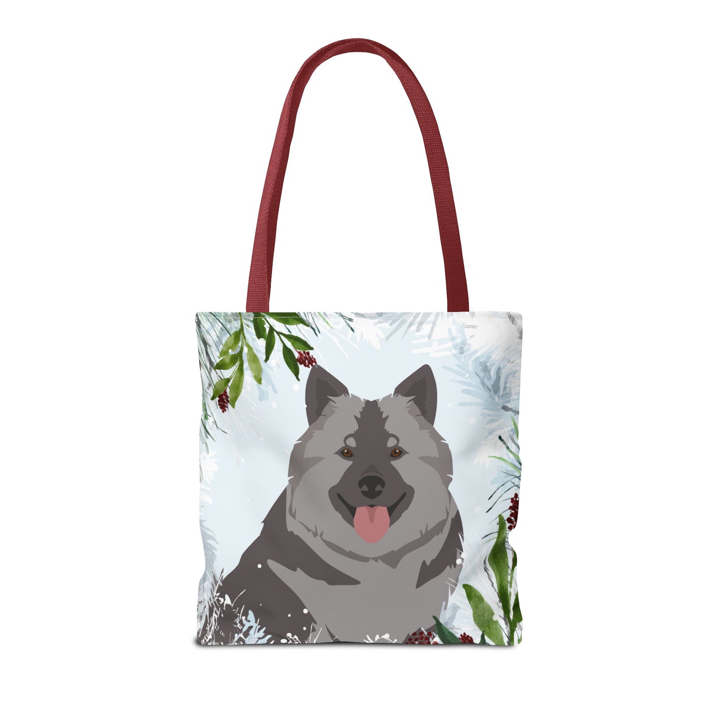 Keeshond Dog Christmas Holiday Tote Bag 16x16
