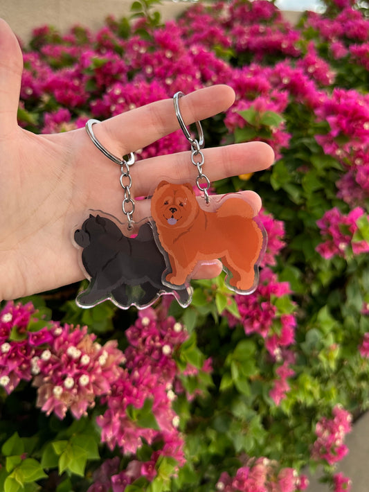Chow Chow Dog 2.5in Acrylic Keychain