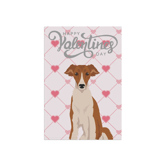 Silken Windhound Dog Valentines Day Garden Flag