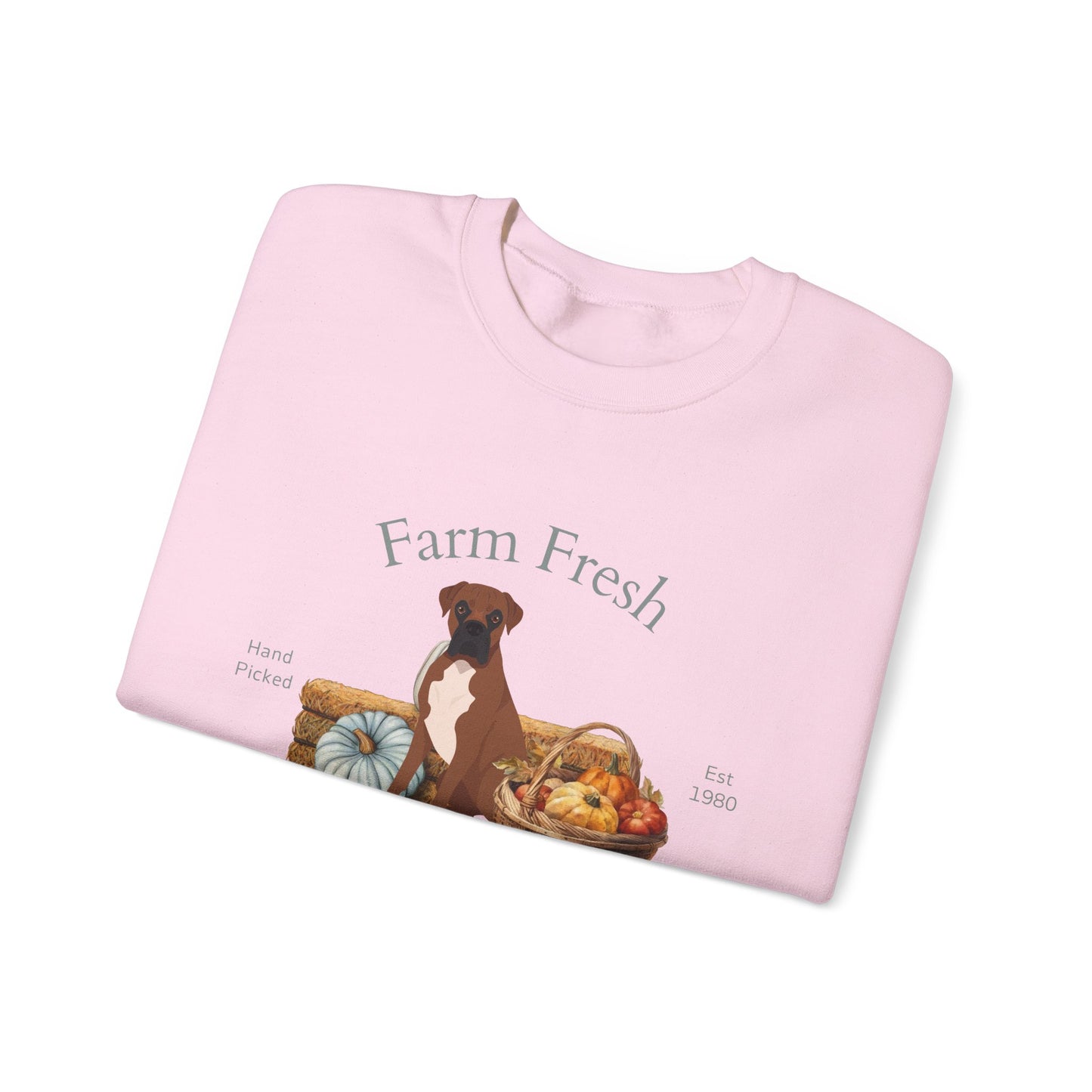 Boxer Dog Fall Farm Fresh Unisex Heavy Blend Crewneck Sweatshirt