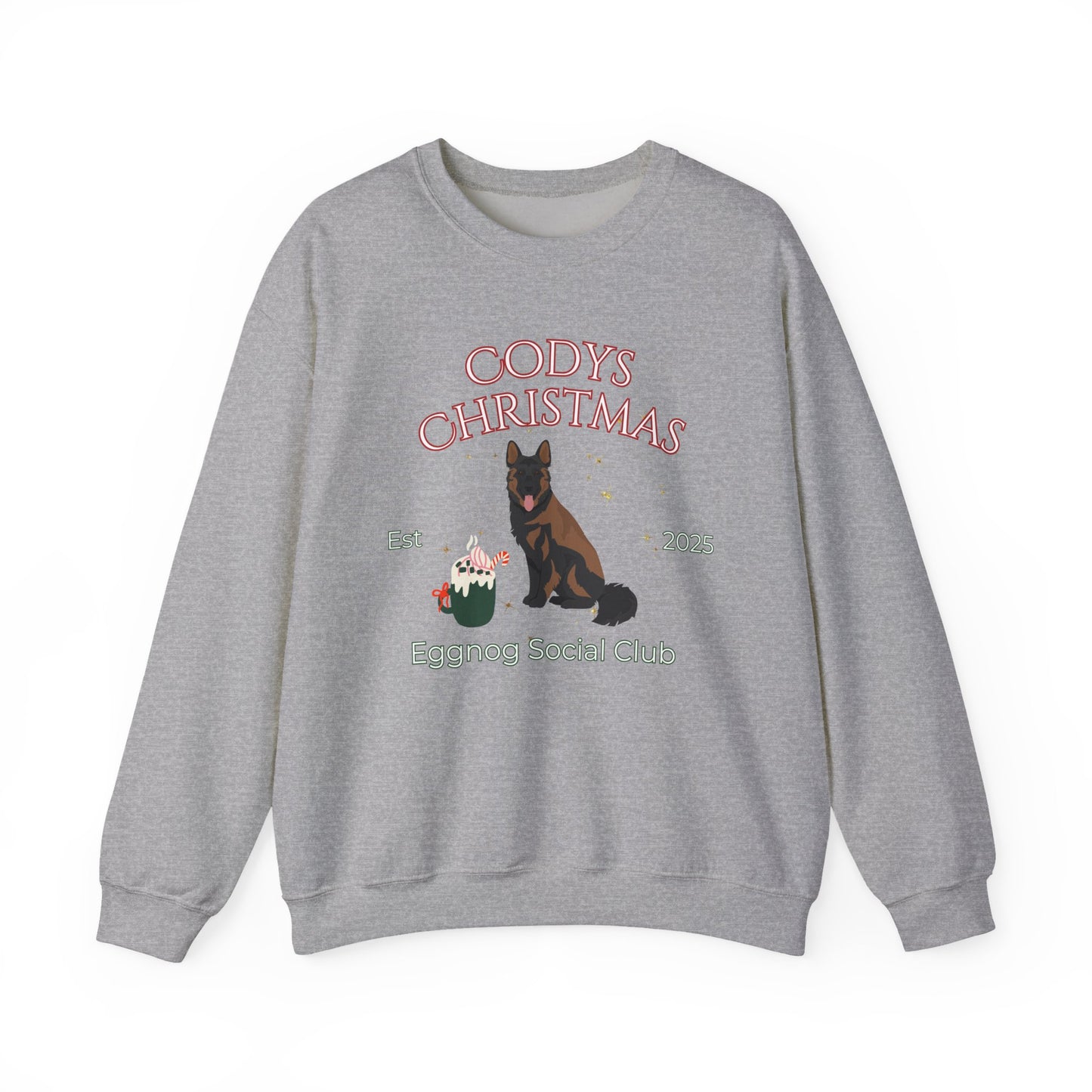 German Shepherd Dog Christmas Social Club Unisex Heavy Blend Crewneck Sweatshirt Custom Name