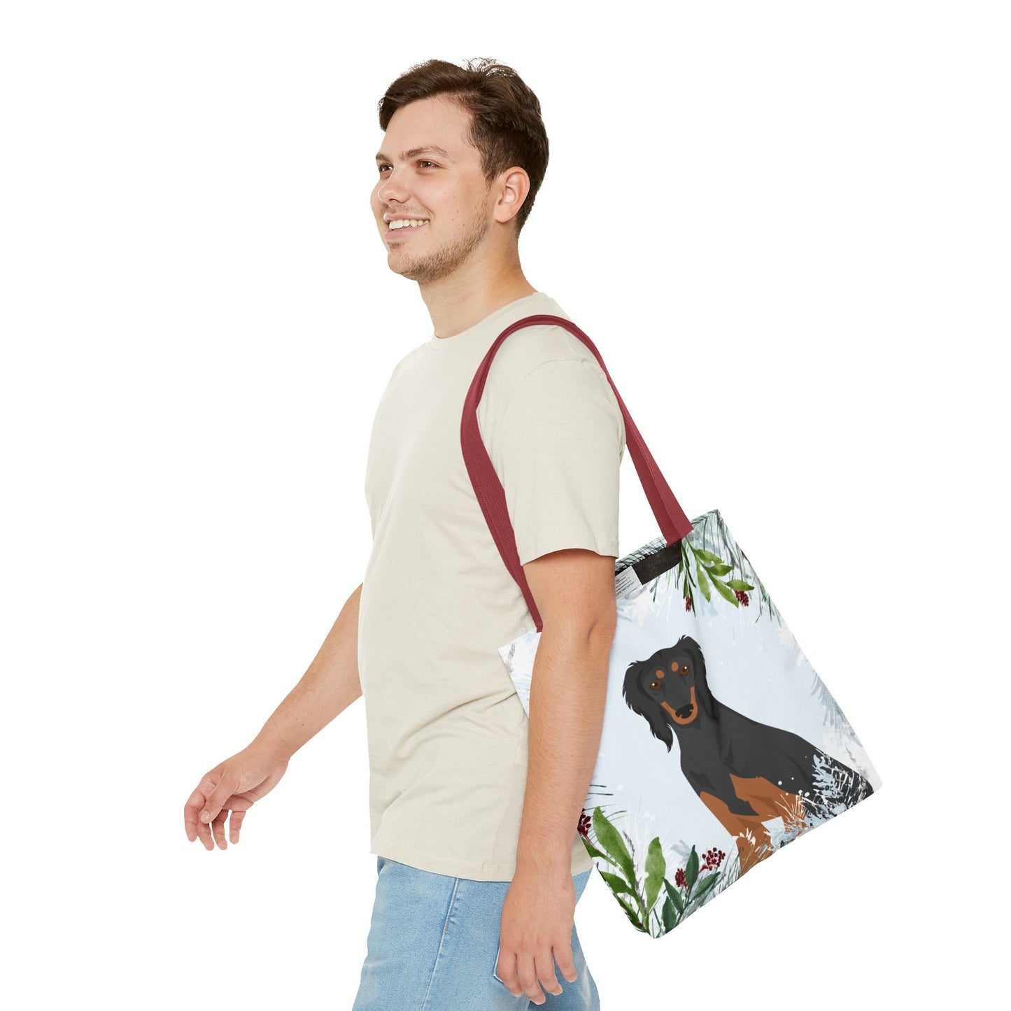 Saluki Dog Christmas Holiday Tote Bag 16x16