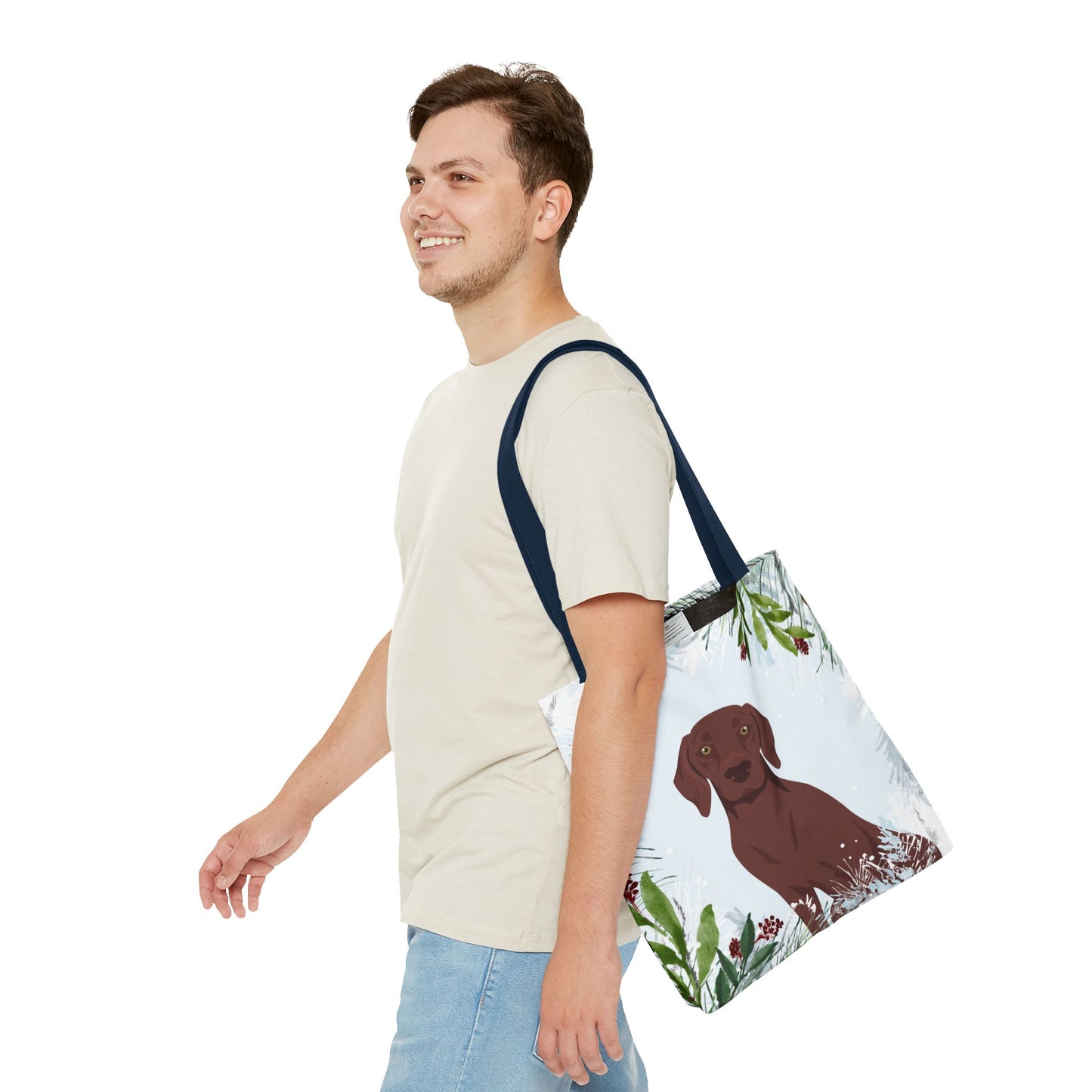 German Shorthaired Pointer Dog Christmas Holiday Tote Bag 16x16