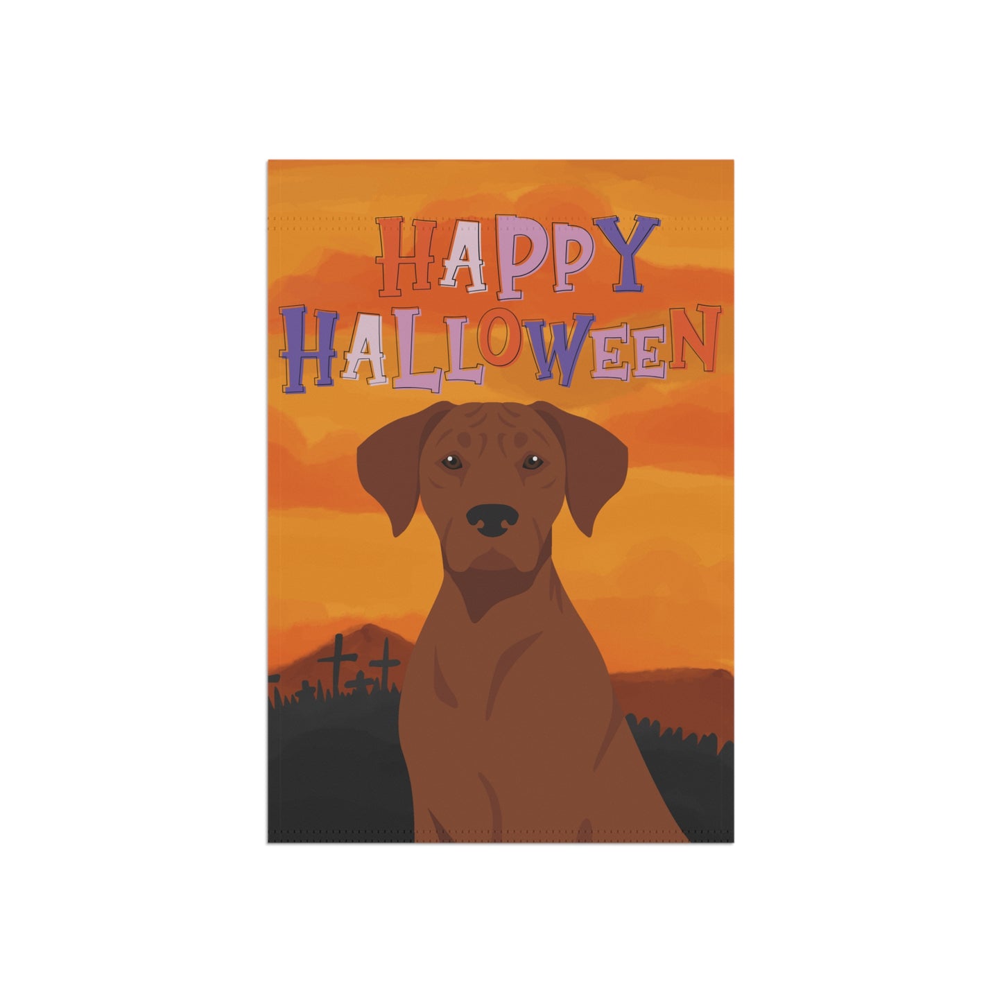 Rhodesian Ridgeback Dog Halloween Garden Flag