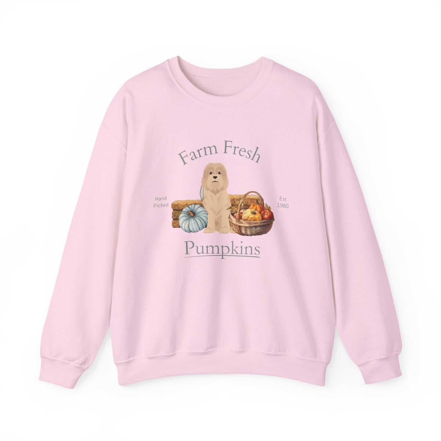 Lowchen Dog Fall Farm Fresh Unisex Heavy Blend Crewneck Sweatshirt