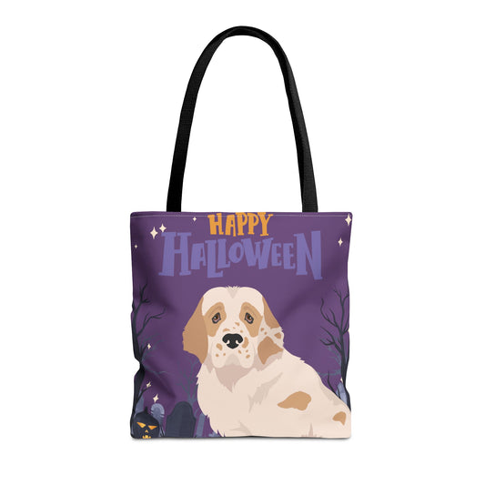Clumber Spaniel Dog Happy Halloween Tote Bag 16x16