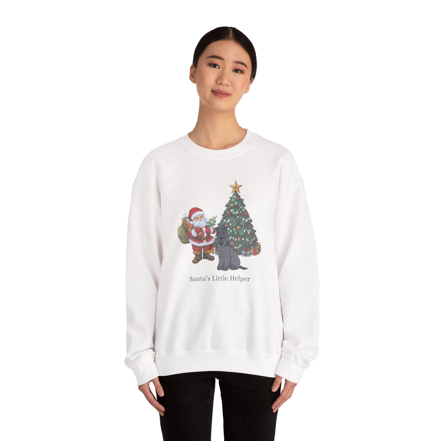 Kerry Blue Terrier Dog Santa's Little Helper Unisex Heavy Blend Crewneck Sweatshirt