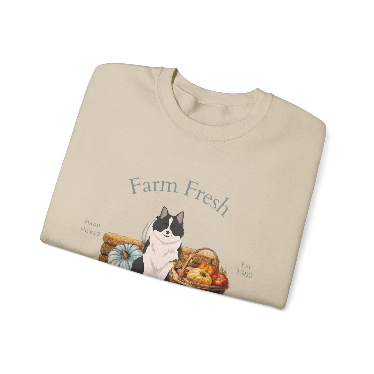 Icelandic Sheepdog Dog Fall Farm Fresh Unisex Heavy Blend Crewneck Sweatshirt