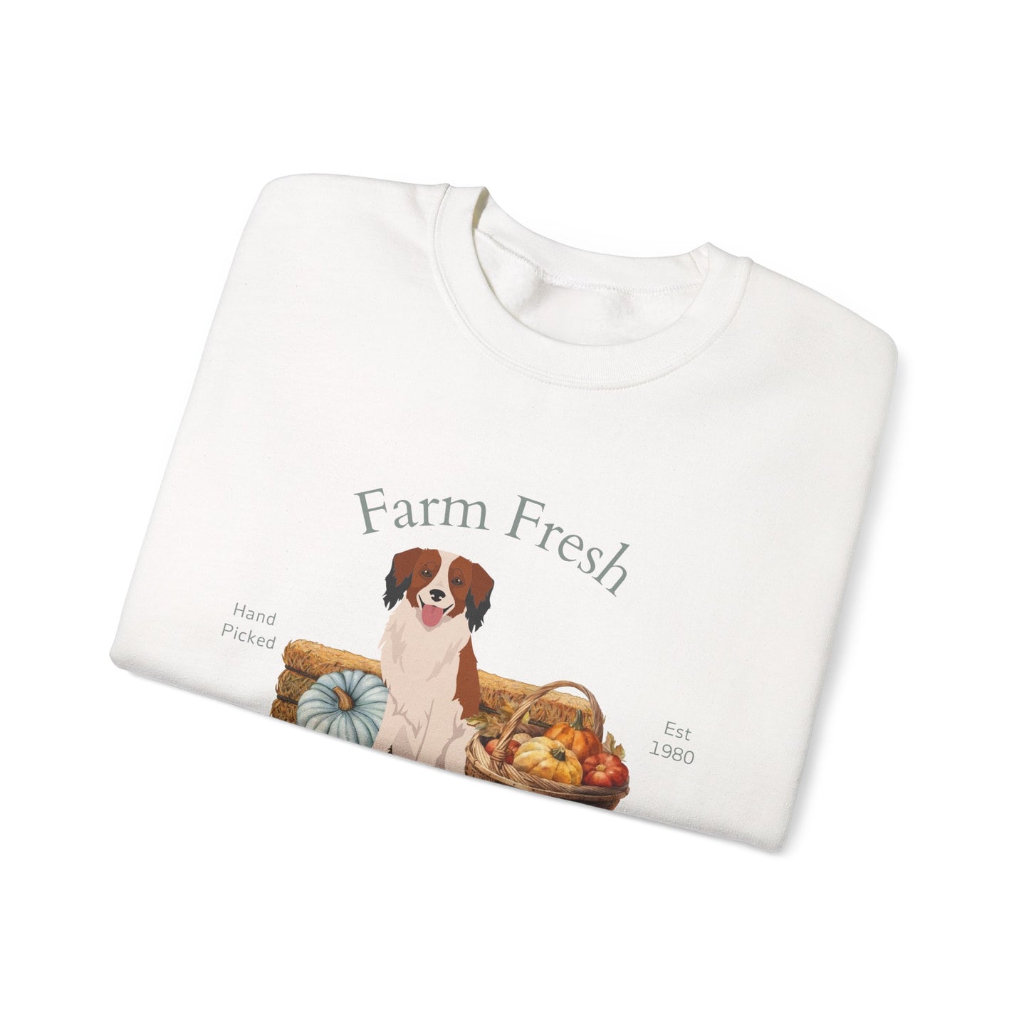 Kooikerhondje Dog Fall Farm Fresh Unisex Heavy Blend Crewneck Sweatshirt